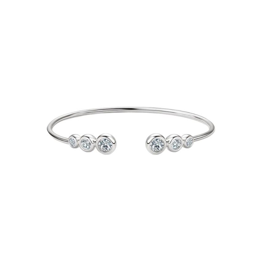 S.Steel New Shiny White Zircon Minimalist Women-c 0.02g