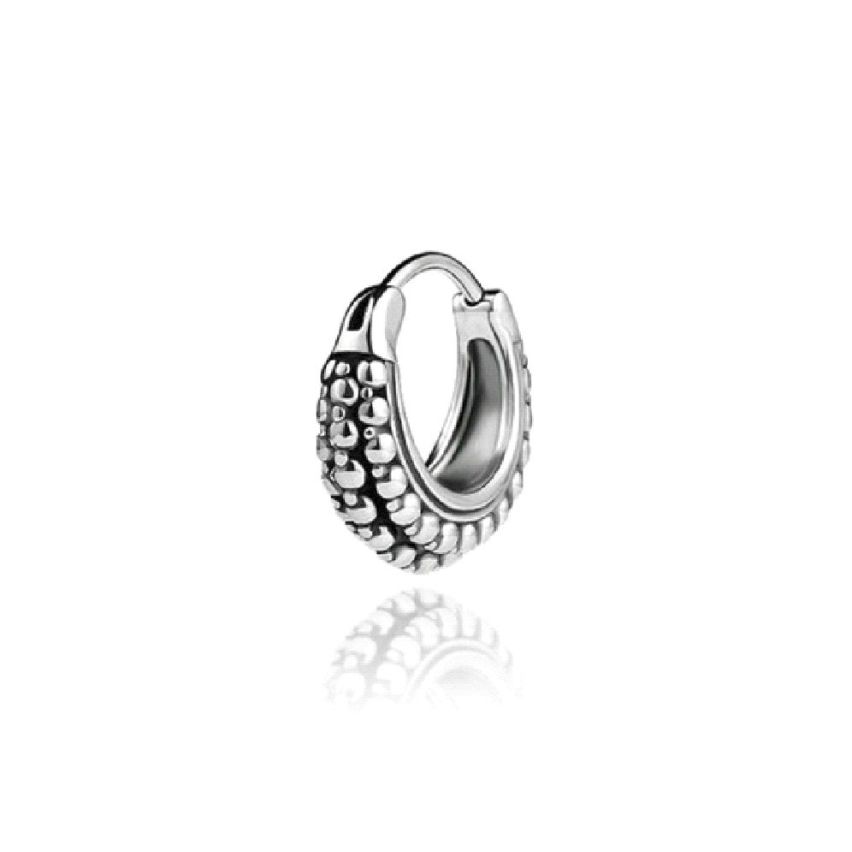 S.Steel Antique silver Hoop Men-c