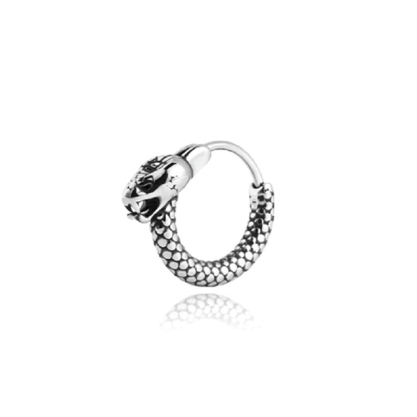 S.Steel Antique silver Hoop Men-c