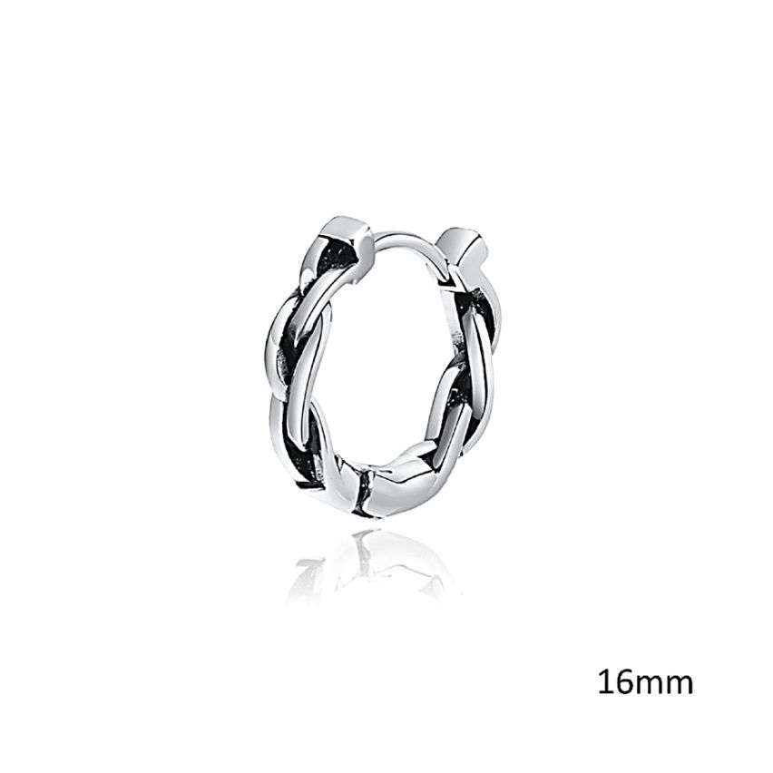 S.Steel Antique silver Hoop Men-c