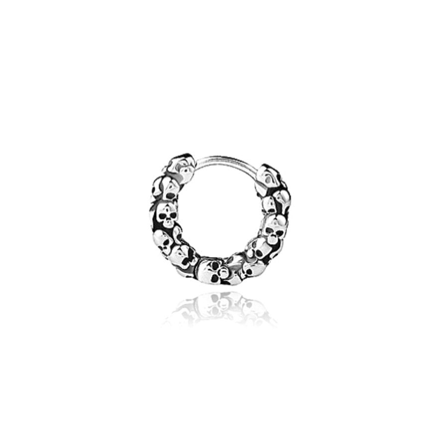 S.Steel Antique silver Hoop Men-c