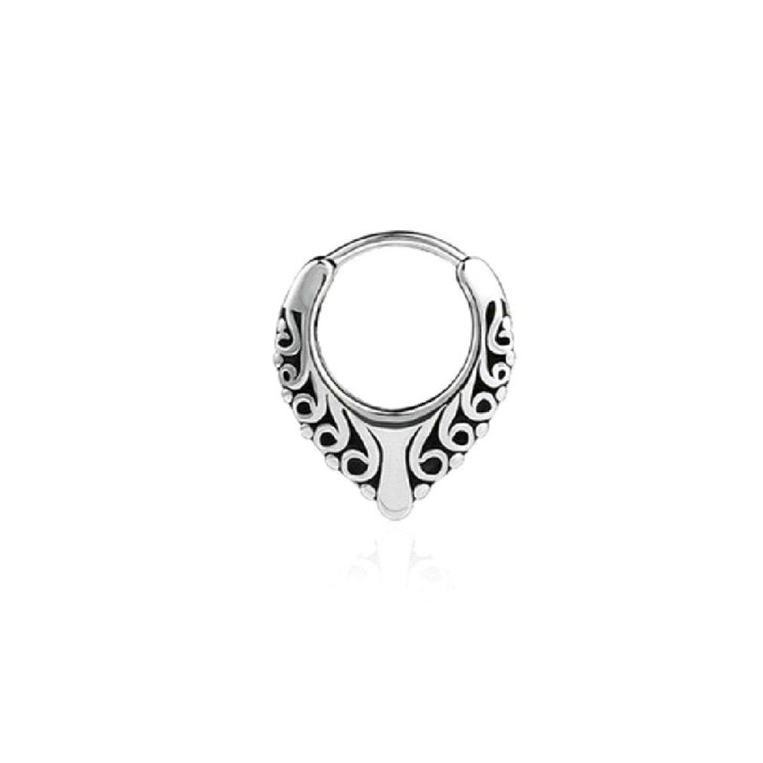 S.Steel Antique silver Hoop Men-c