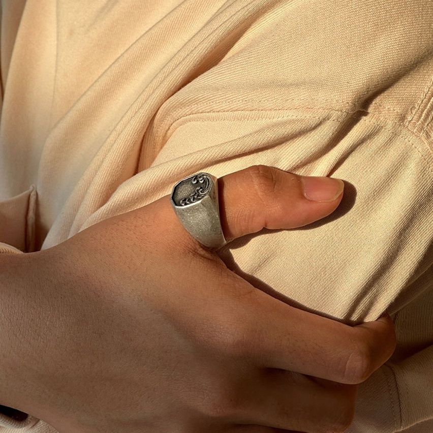 S.Steel Antique silver With Plate Men-c