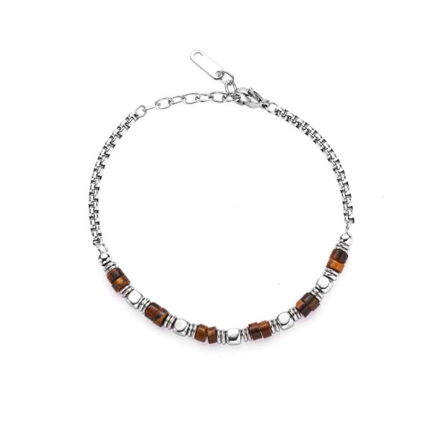 S.Steel Antique silver Tiger Eyes Urban Men-c 7.5g - 4mm