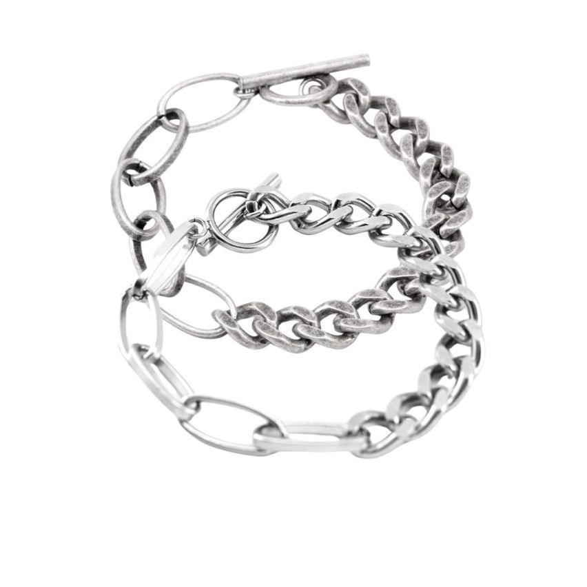 S.Steel Antique silver Urban Men-c