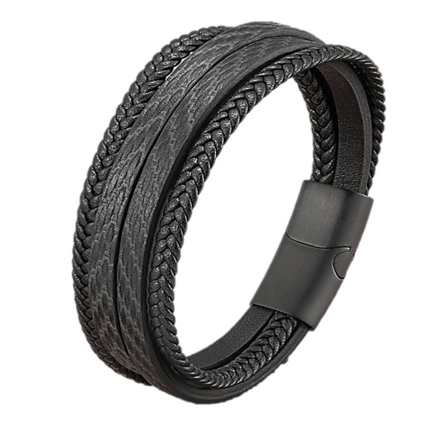 S.Steel Leather Multilayer Men-c 28g