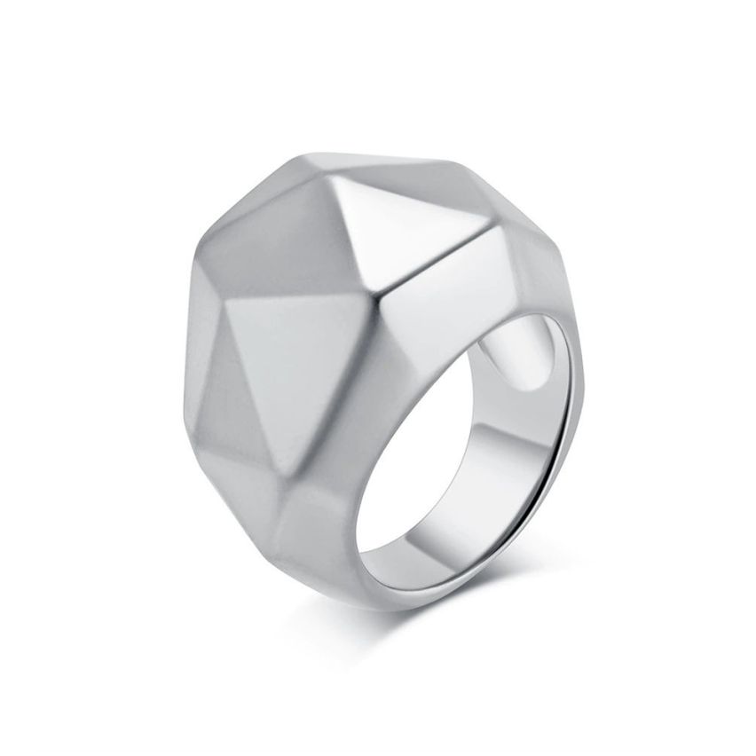 S.Steel Brushed silver Geometric Women-c 17g