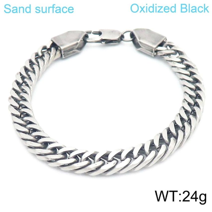 Brushed silver Chain link Men-c
