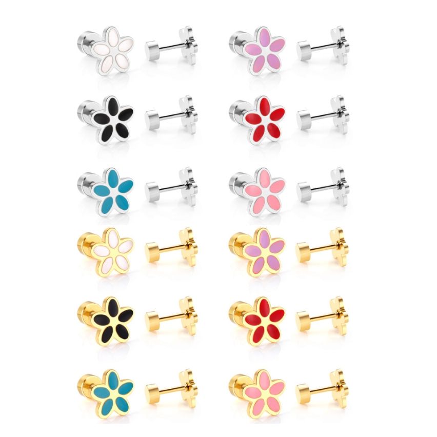 New Colorfull Enamel Stud Earrings 