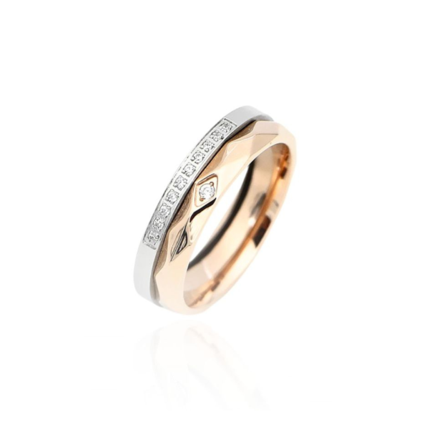 S.Steel Two plating colors Zircon Women-c - 1.8mm