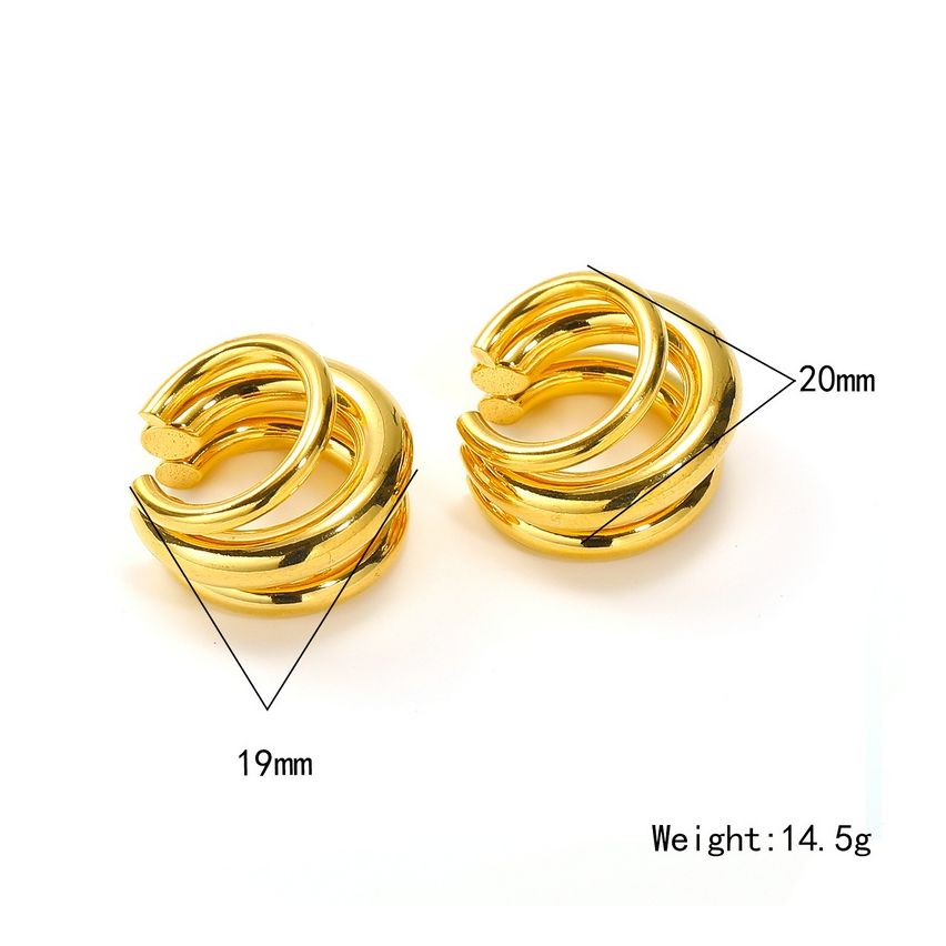 S.Steel Gold Plating Ear cuff Women-c 14.5g 20x19mm
