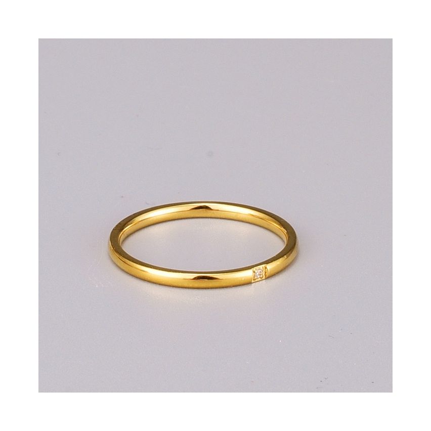 S.Steel S.Steel Gold Plating White Zircon Wedding Women-c 2g