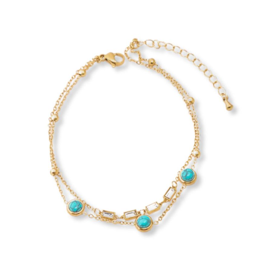 S.Steel Gold Plating Anklets Women-c 4.5g