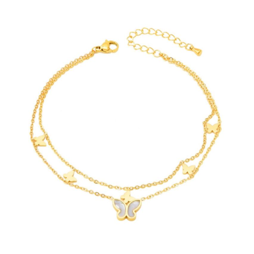 S.Steel Gold Plating Anklets Women-c