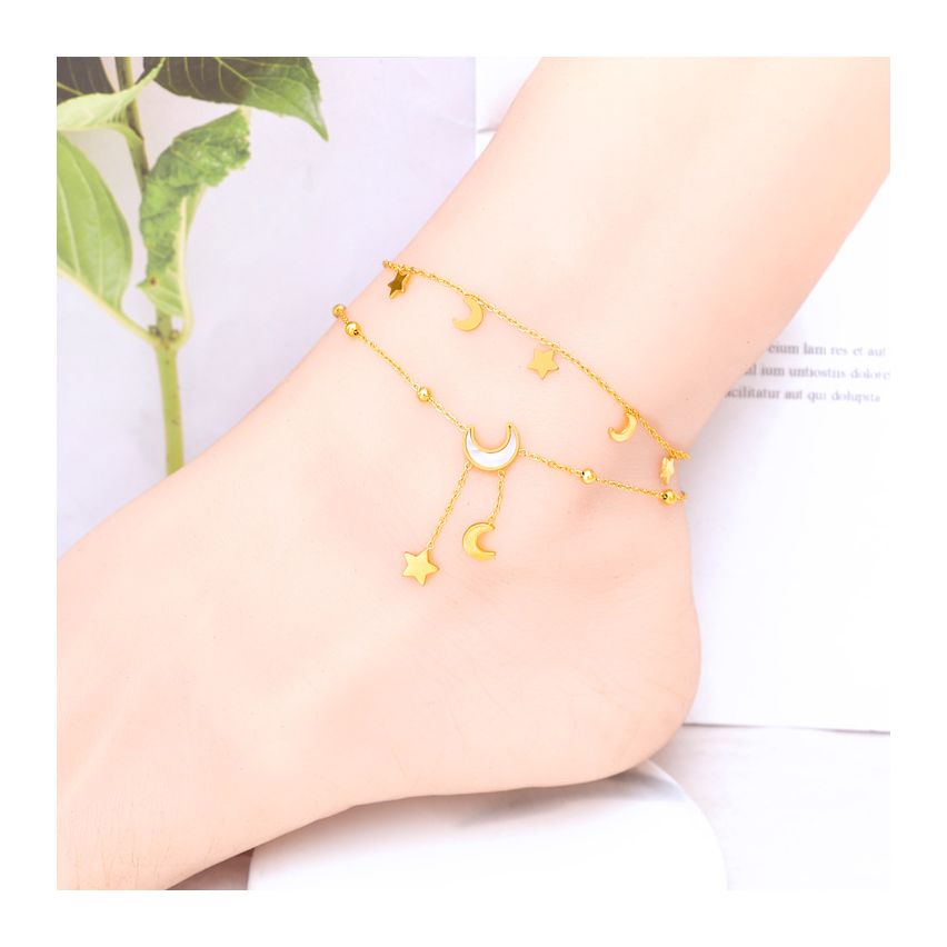 S.Steel Gold Plating Anklets Women-c