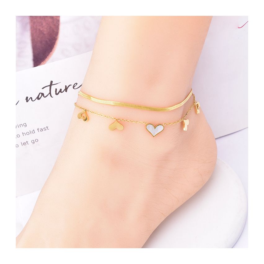 S.Steel Gold Plating Anklets Women-c