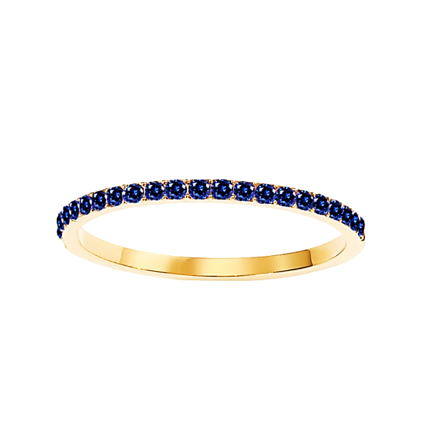 S.Steel Gold Plating Blue Zircon Women-c