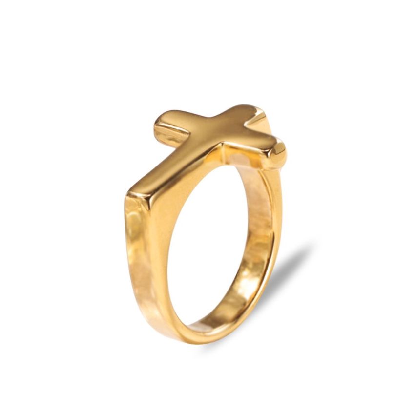 S.Steel Gold Plating Cross Women-c