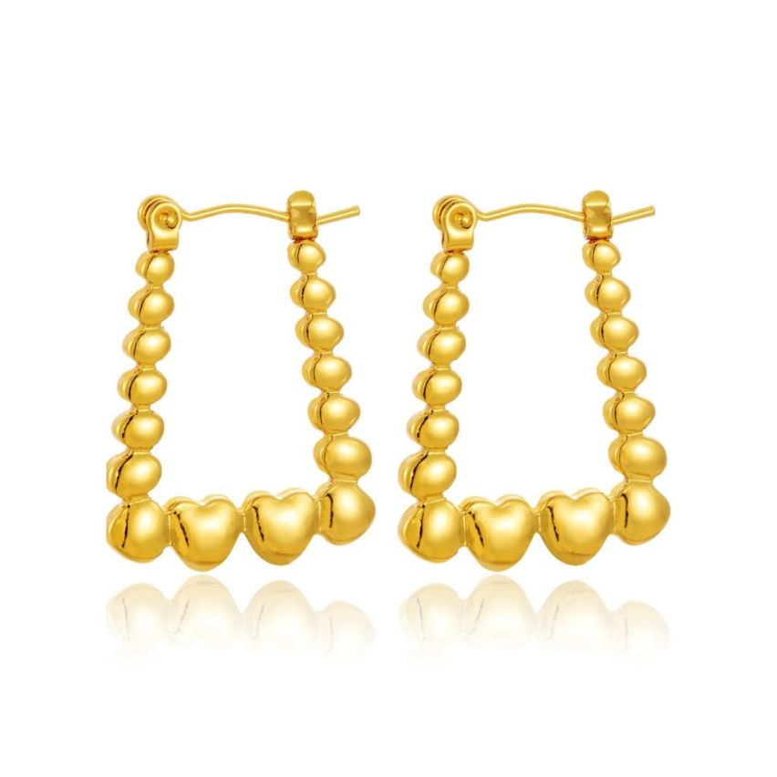 S.Steel Gold Plating Hoop Women-c 5.5g