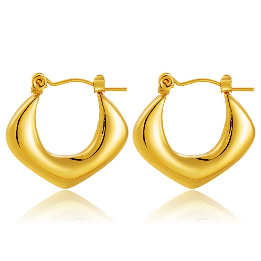 S.Steel Gold Plating Hoop Women-c
