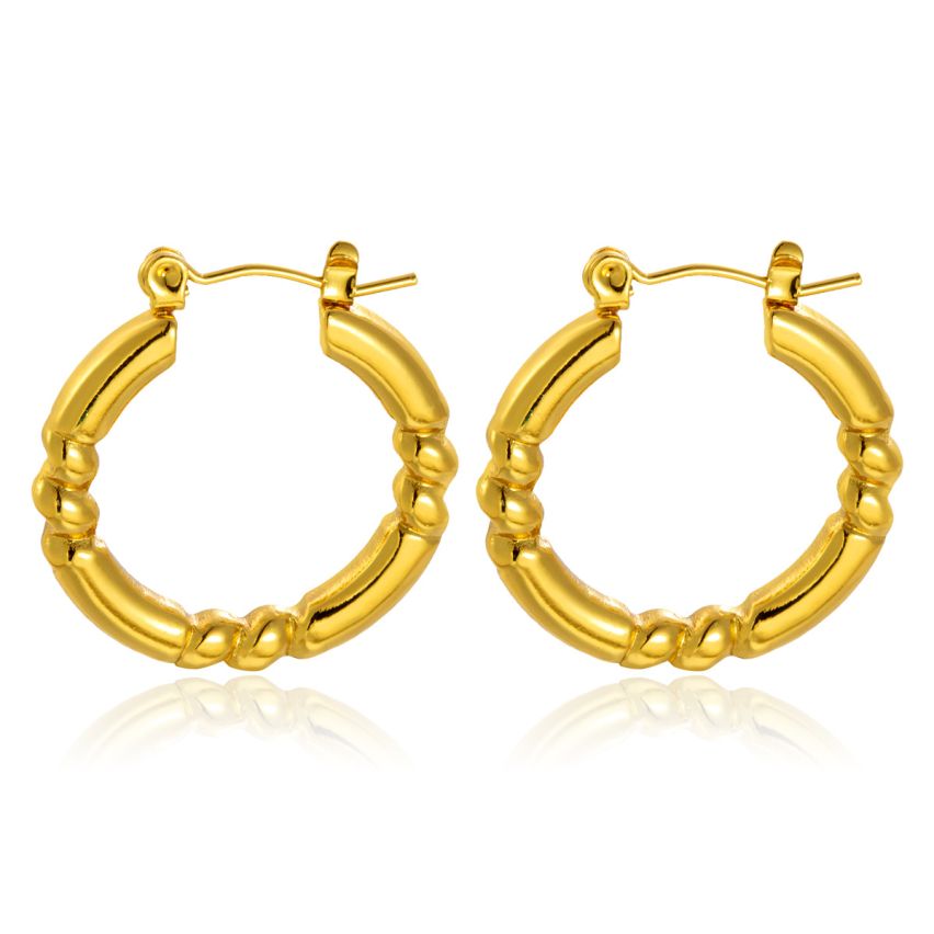 S.Steel Gold Plating Hoop Women-c