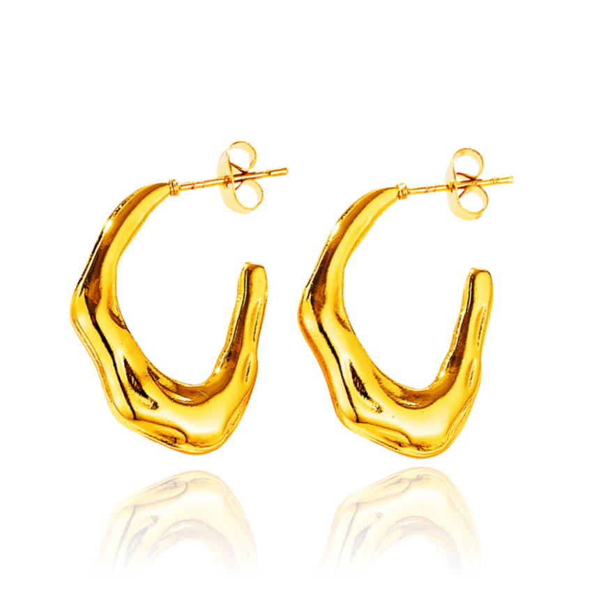 S.Steel Gold Plating Hoop Women-c