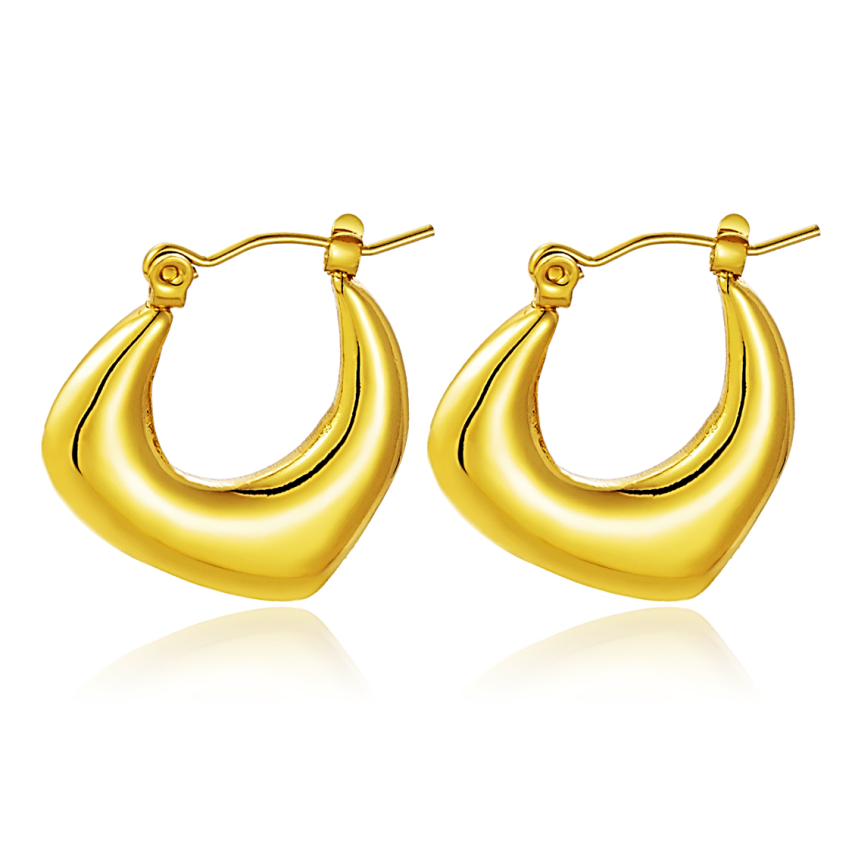 S.Steel Gold Plating Hoop Women-c