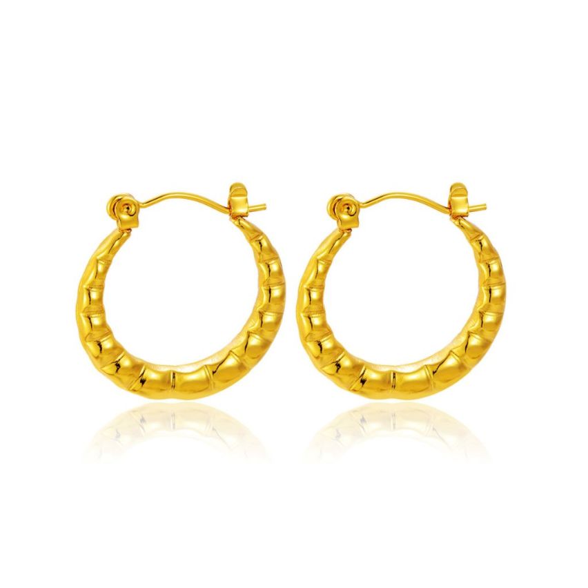 S.Steel Gold Plating Hoop Women-c