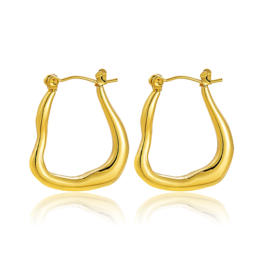 S.Steel Gold Plating Hoop Women-c