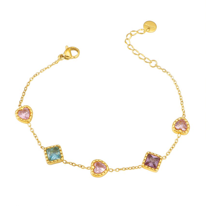 S.Steel Gold Plating Zircon Minimalist Women-c 5g