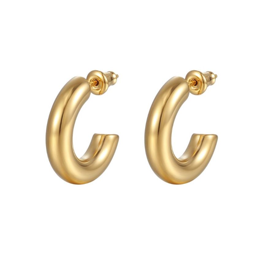 S.Steel 4*60mm S.Steel Gold Plating Hoop (Standard) Women-c 60x60mm - 4mm