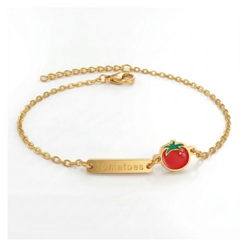 New Gold Plating Red Enamel Minimalist Bracelets 