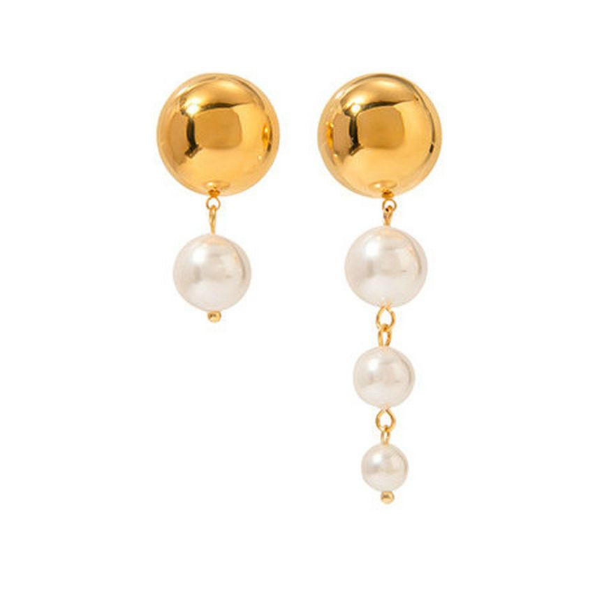 S.Steel Gold Plating Pearls Women-c