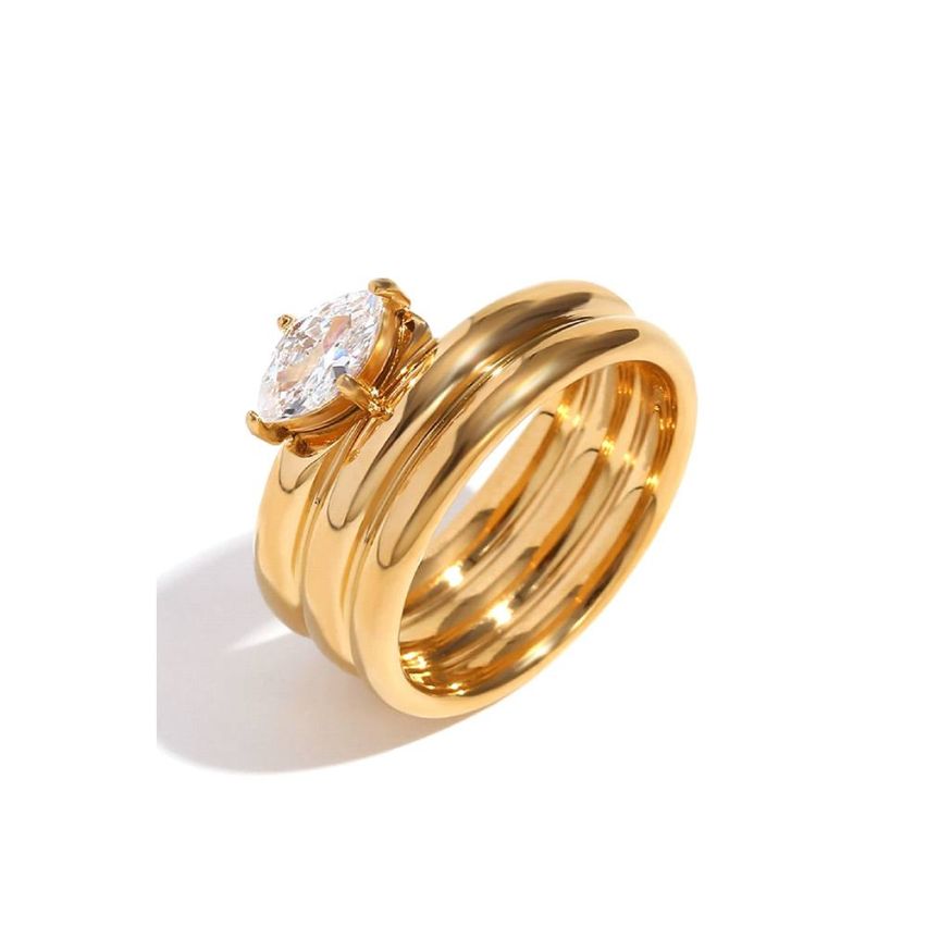S.Steel S. Steel Gold Plating Zircon Women-c 5.6g