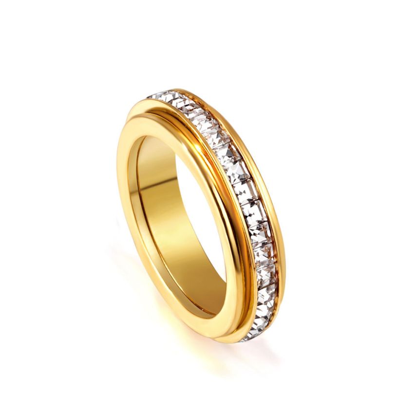 S.Steel Gold Plating Zircon Women-c