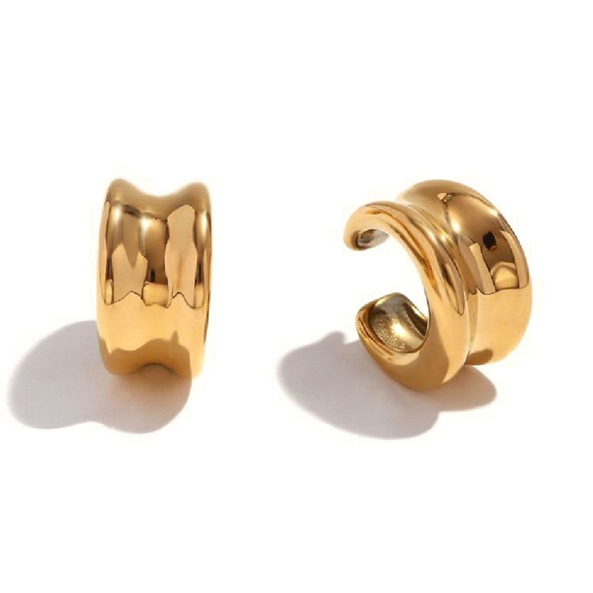 S.Steel Gold Plating Ear cuff Women-c 13.5g 20.3x11.7mm