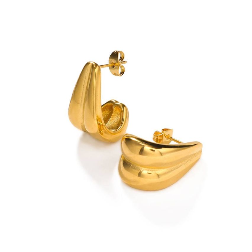 S.Steel Gold Plating Smooth Women-c