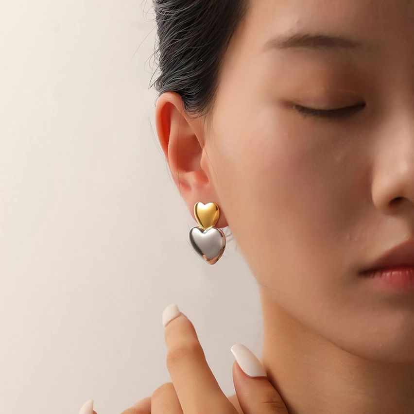 S.Steel Two plating colors Geometric Women-c 18.4g