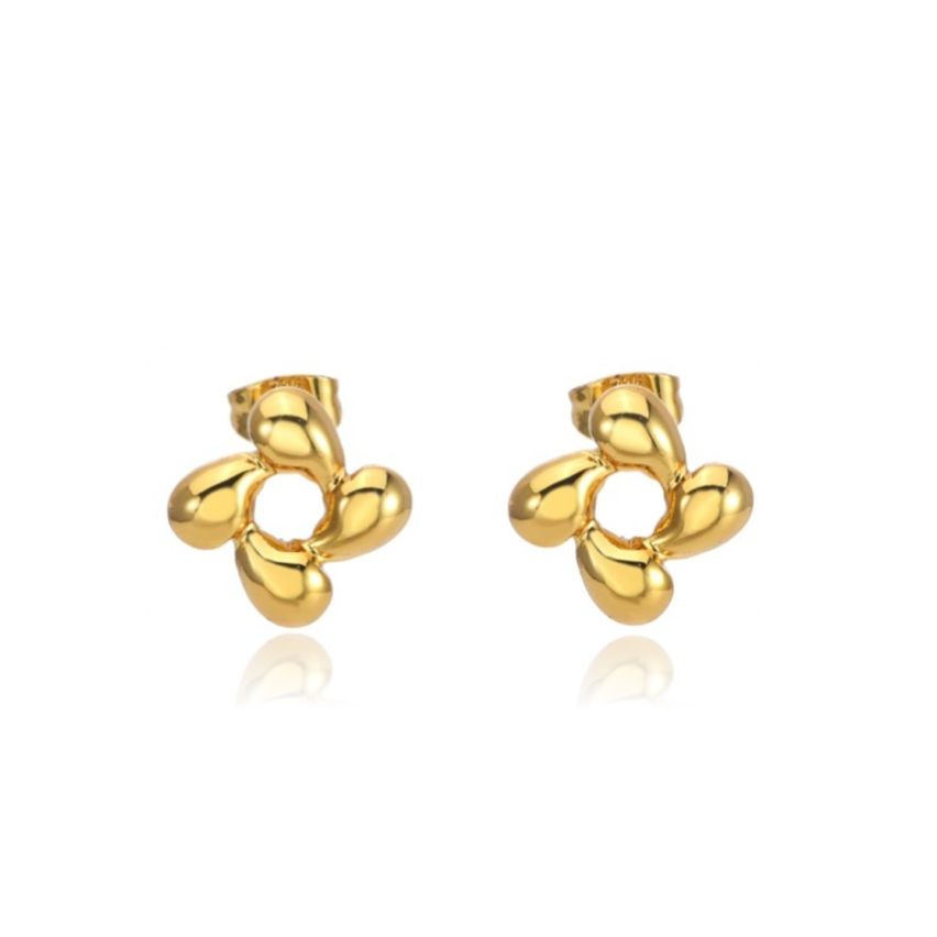 S.Steel Gold Plating Geometric Women-c 5g 11x11mm