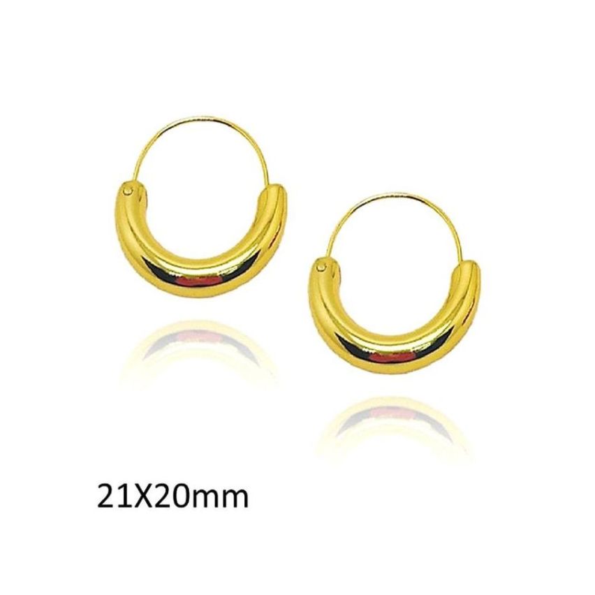 S.Steel Gold Plating Hoop Women-c 17g 21x22mm