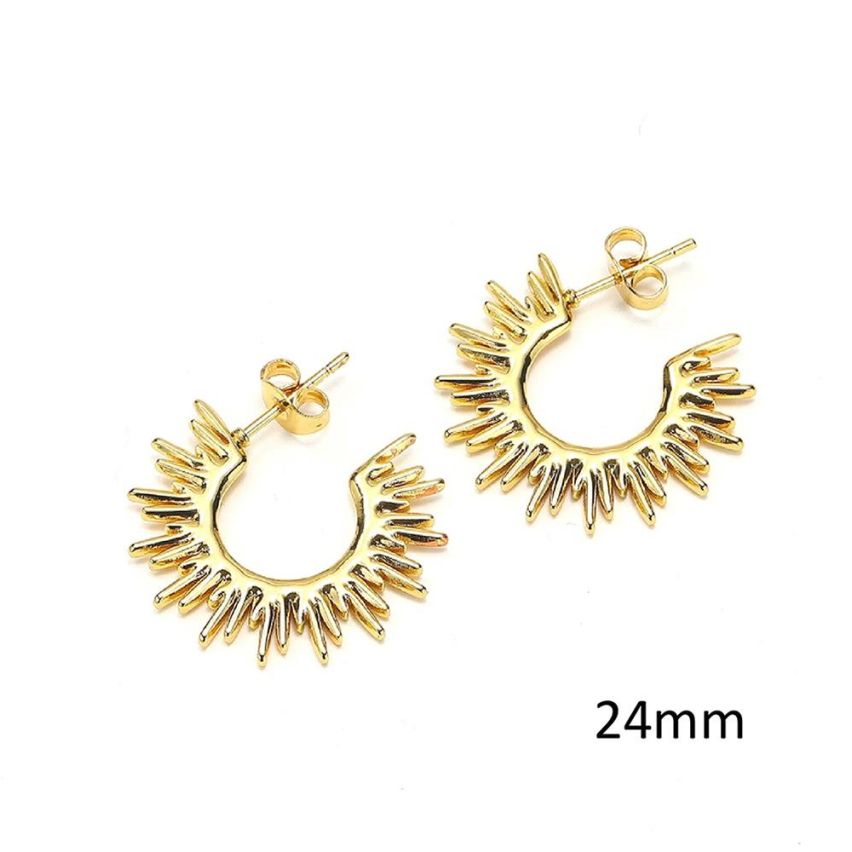 S.Steel Gold Plating Hoop Women-c