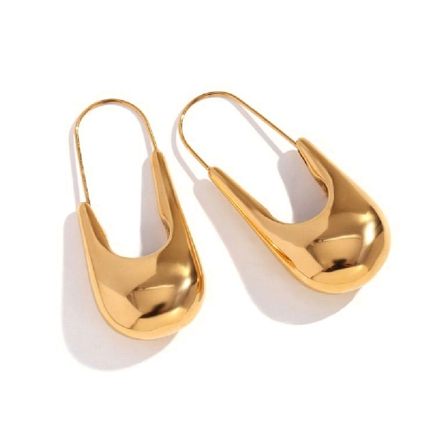 S.Steel Gold Plating Hoop Women-c 12.8g 48.7x20.3mm - 11mm