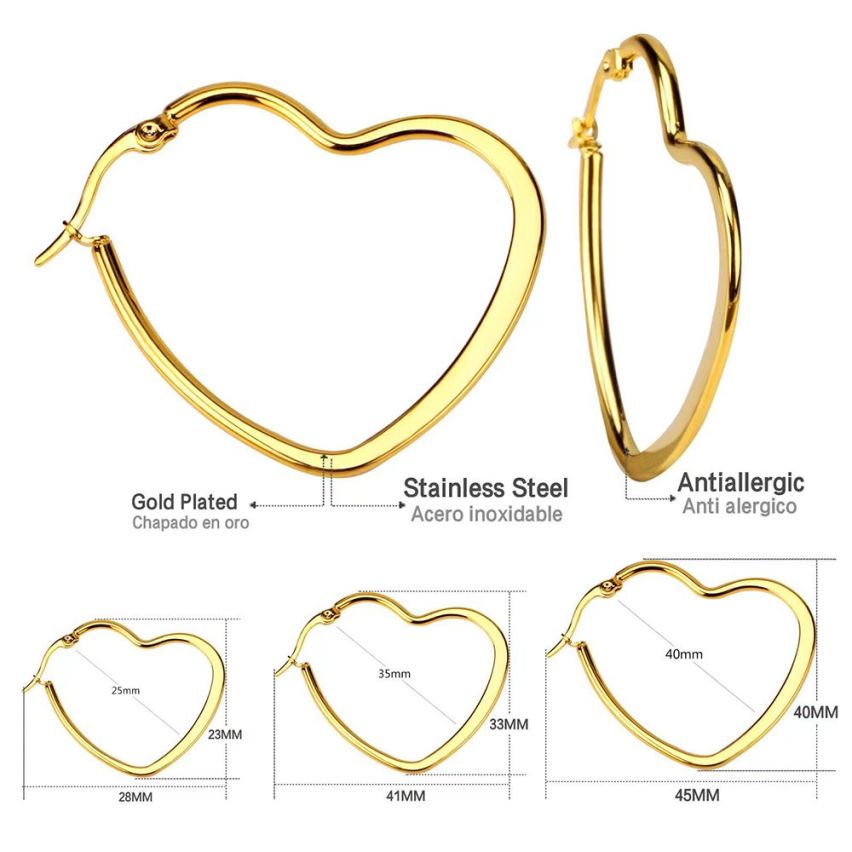 S.Steel Gold Plating Hoop (Standard) Women-c