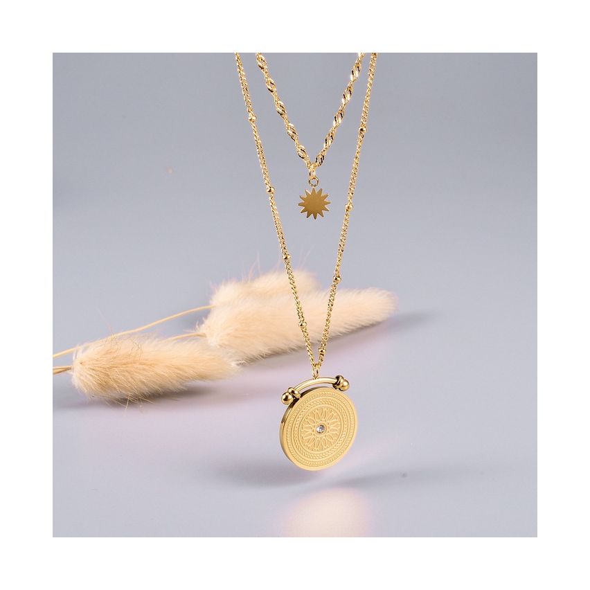 S.Steel Gold Plating Minimalist Women-c 11.2g