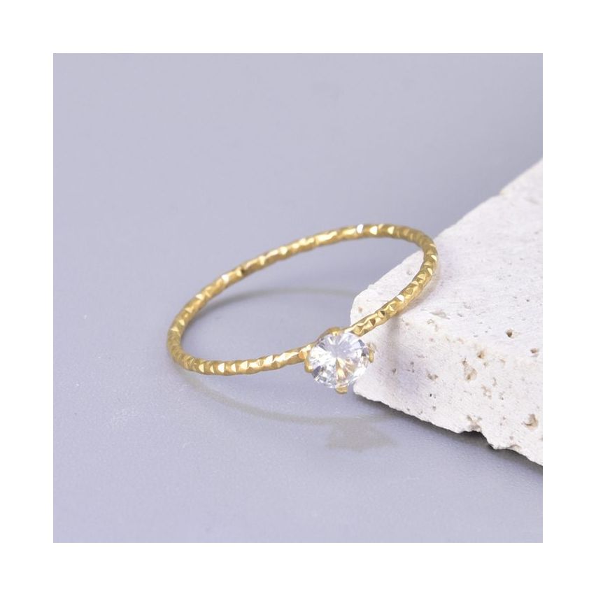 S.Steel Gold Plating Zircon Women-c 2g