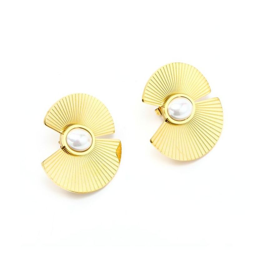 S.Steel Gold Plating Pearls Women-c 14g 33x30mm