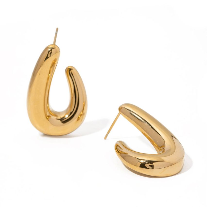 S.Steel Gold Plating Smooth Women-c