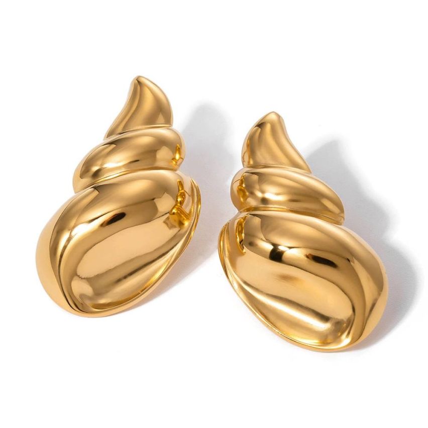 S.Steel Gold Plating Smooth Women-c