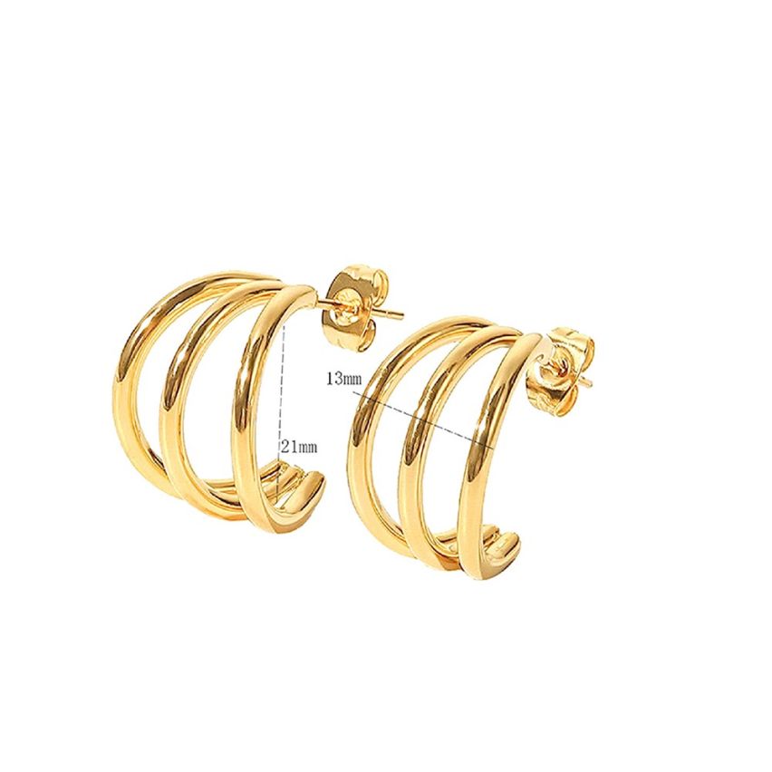 S.Steel Gold Plating Smooth Women-c 5.1g 19x14mm