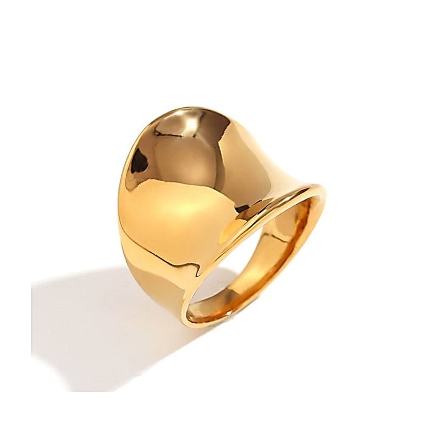 S.Steel Gold Plating Smooth Women-c